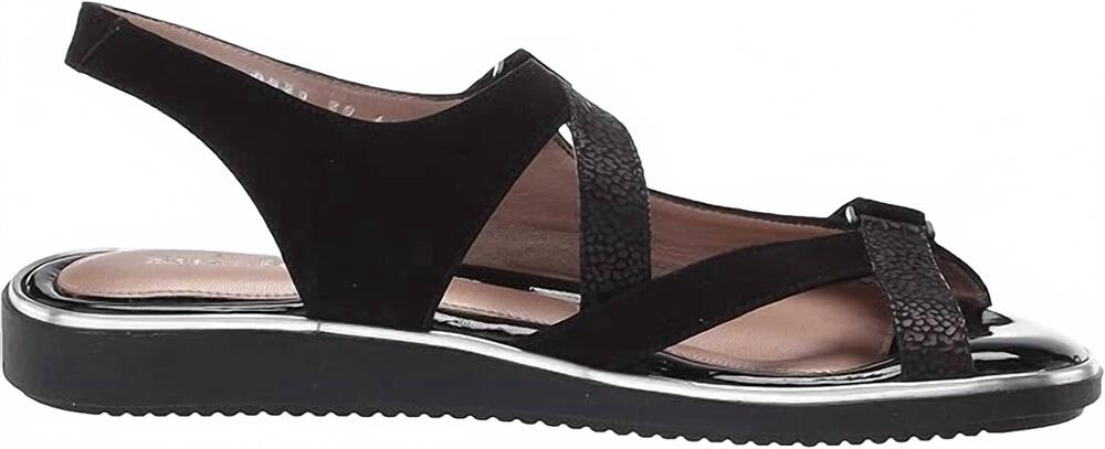 NEW BEAUTIFEEL women's robin sandal in black leo matte